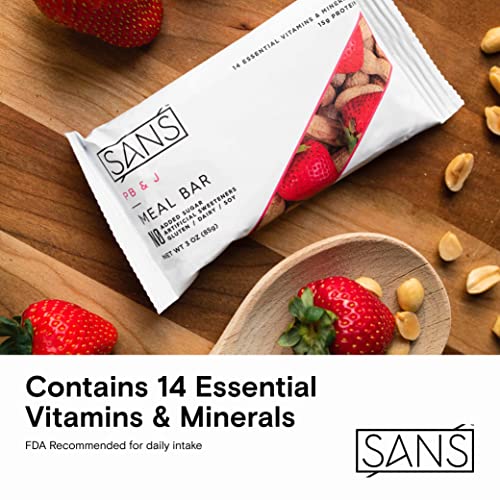 SANS PB and J Meal Replacement Protein Bar AllNatural Nutrition Bar