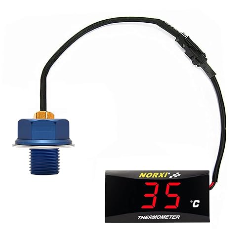 Medidor de temperatura de aceite de motocicleta Medidor digital de temperatura de aceite termómetro electrónico con adaptador de sensor de
