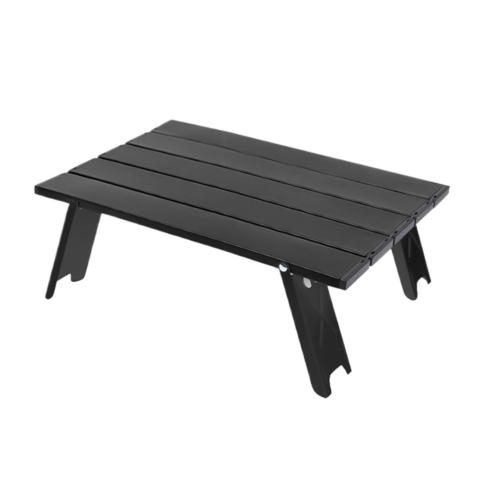 generico Mini tavolo pieghevole da campeggio in alluminio ultraleggero | Design pieghevole arrotolabile, ultraleggero for attività con lo zaino in spalla, picnic e barbecue(Black)