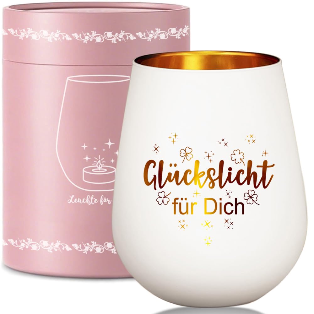 Windlicht Glas Teelichthalter mit Gravur Spruch für Frauen