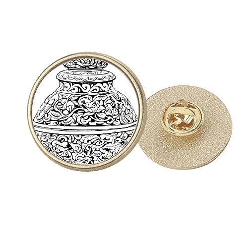 Broche chinoise Qing dorée taille M pour accessoiriser un manteau