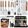 34Pcs Grill Accessories Grilling Gifts for Men, 16 Inches Heavy Duty BBQ Accessories, Stainless Steel Grill Tools with Thermometer, Grill Mats for Backyard, BBQ Gifts Set for Men Women