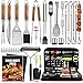 34Pcs Grill Accessories Grilling Gifts for Men, 16 Inches Heavy Duty BBQ Accessories, Stainless Steel BBQ Tools with Thermometer, Grill Mats for Backyard, BBQ Gifts Set for Men Women