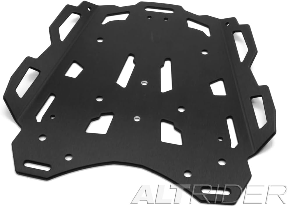 AltRider Motorcycle Luggage Rack Compatible with KTM 1050/1090/1190/1290 (2015-2020) Models - Aluminum Plate with Side Flanges - Zero Snag Design - Supports Multiple Mounting Systems - Black
