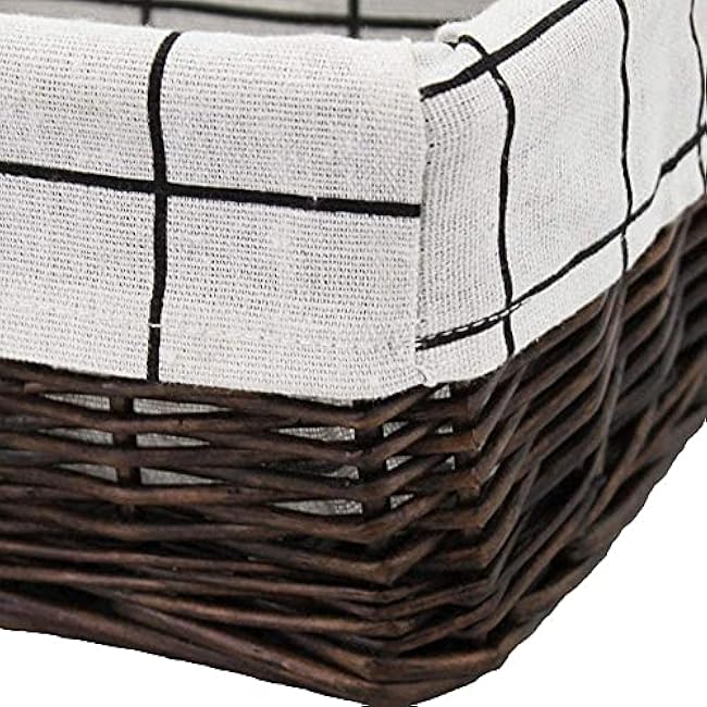 Wicker Storage Basket, Rectangular Storage Basket£¬Natural and Decorative, Arts and Crafts. (Darkbrown)