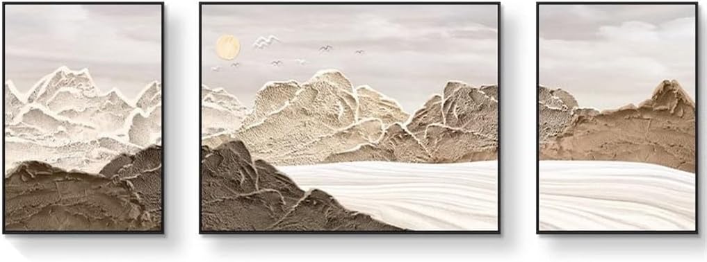 YNBJIL Living Room Decoration Paintinabstract Texture Paintingsofa Background Walltriptych Mural(Small)