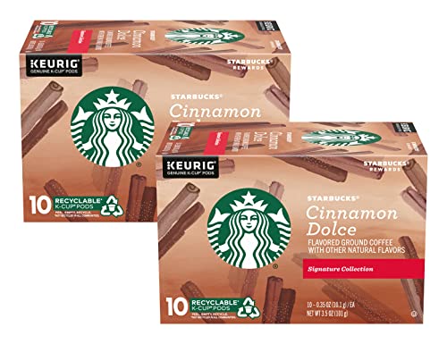 Image of Starbucks Flavored Ground Coffee K-Cup Pods,Cinnamon Dolce,Flavored Ground Coffee Signature Collection,Recyclable K-Cups,10 K-Cup Pods /Box (Pack of 2 Boxes),10 Count (Pack of 2)