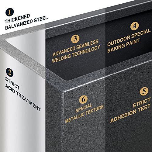 Wallowa Metallic Heavy Long And Large Outdoor/Indoor Planter Box, 38”Lx15”Wx15”H, 40Pounds, Gray #TOP3