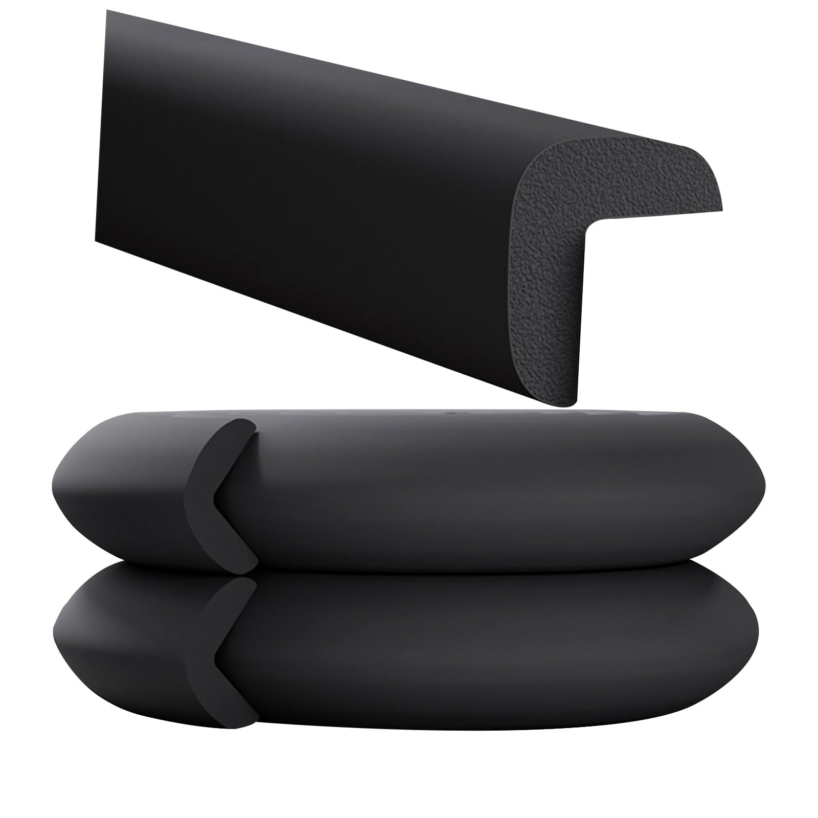 Furniture Corner Guard Edge, Heavy-Duty Soft Foam Furniture Edge Corners, for Metal Frame Desk Counter(Black,5M)