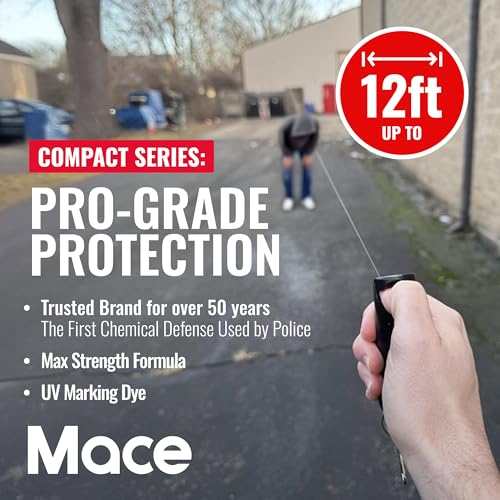 Mace Pepper Spray - Hard Case Model, 12g, 12 Feet Range, Max Strength 10% OC Formula, Long Lasting UV Dye, Flip Top Safety Cap, Self Defense Pepper Spray Keychain for Women & Men - Image 3