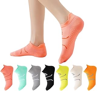 Yinitoo Athletic Socks Women 7 Pairs Cotton Cushioned Sports Trainer Socks for Womens Breathable Running Socks Low Cut Nonslip Ladies Ankle Socks
