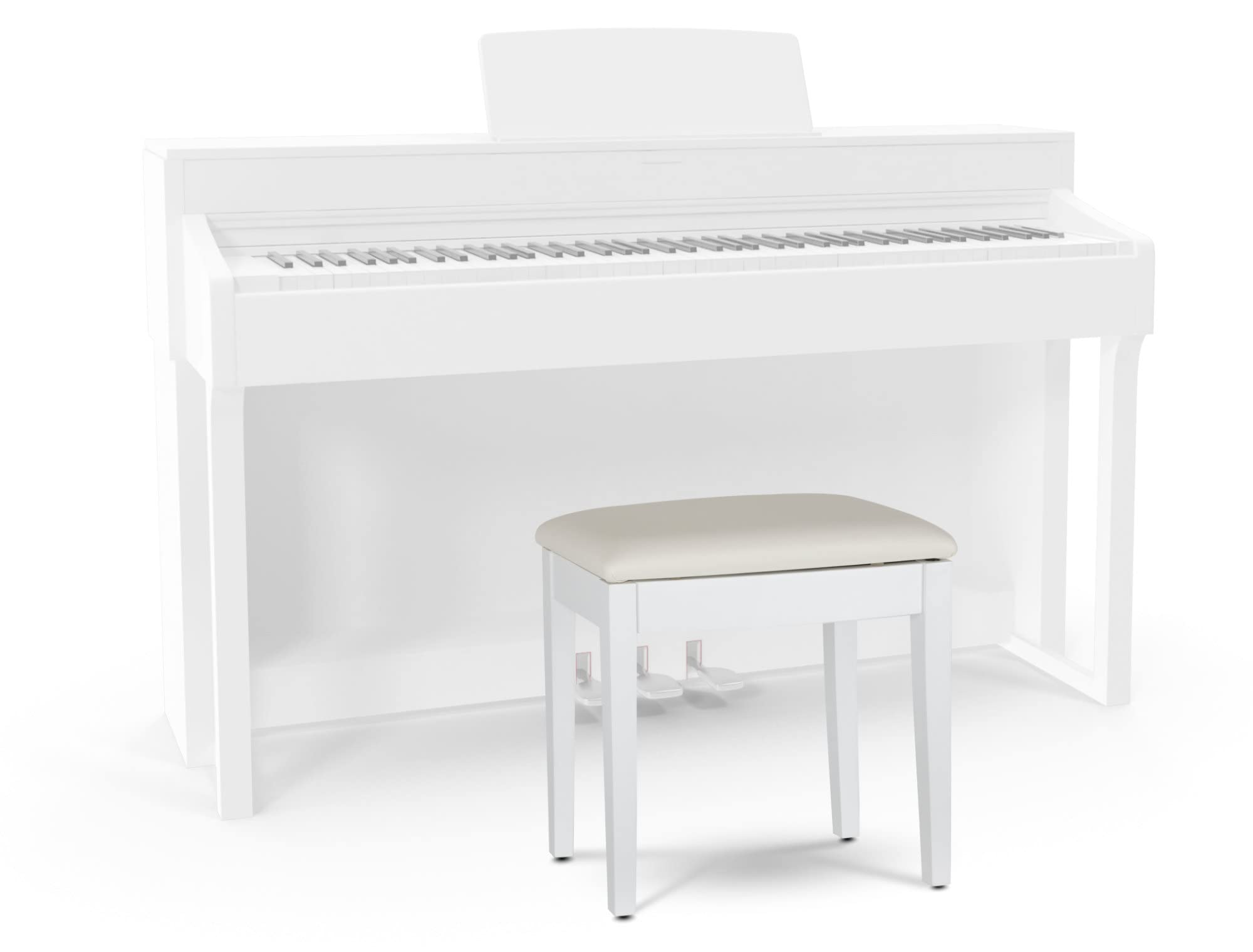 Classic Cantabile Panca per pianoforte Modello S con Scomparto bianco opaco