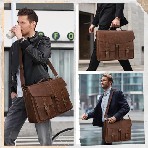 Maletín para portátil de 17.3 pulgadas Rainsmore marrón miniatura 2
