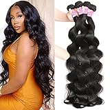 UNice Hair Body Wave Human Hair 4 Bundles 24 26 28 30 inch, 10A Brazilian Unprocessed Human Virgin Hair Weave Sew In Extensions Natural Color