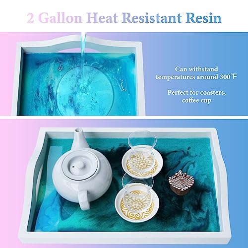 Image of Epoxy Resin 2 Gallon - Crystal Clear Epoxy Resin Kit - Self-Leveling, High-Glossy, No Yellowing, No Bubbles Casting Resin Perfect for Crafts, Table Tops, DIY 1:1 Ratio