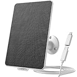DEATTI 3W Panel Solar para cámara de Seguridad inalámbrica, Impermeable, Montaje Ajustable (con Cable de 3 Metros), Alimentación Continua
