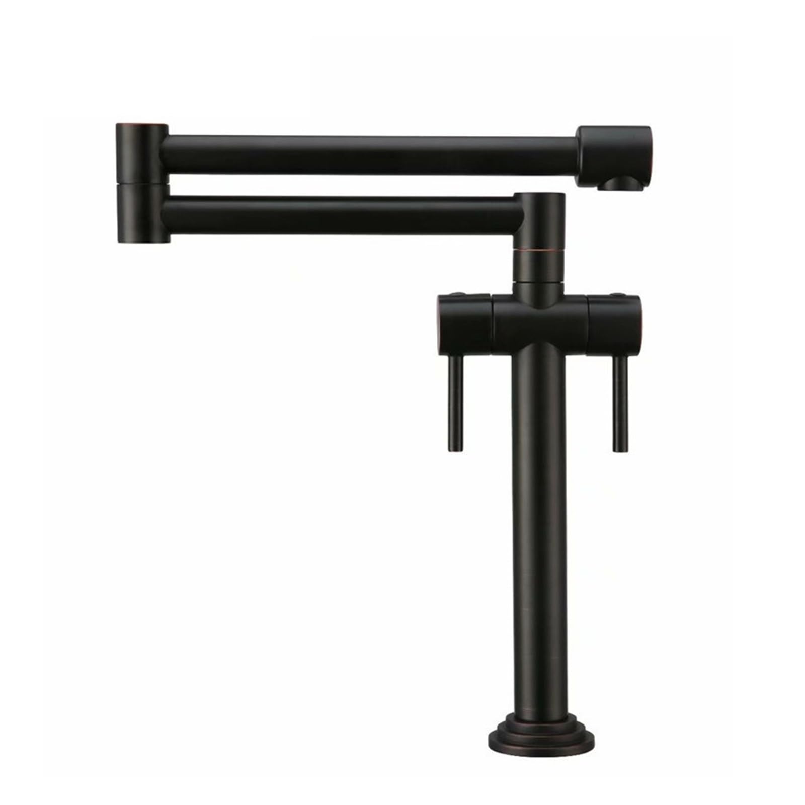 Ewsdsfs Antique Black Solid Brass Hot&Cold Pot Filler Tap Deck Mounted Kitchen Faucet Brushed Golden(Antique Black)