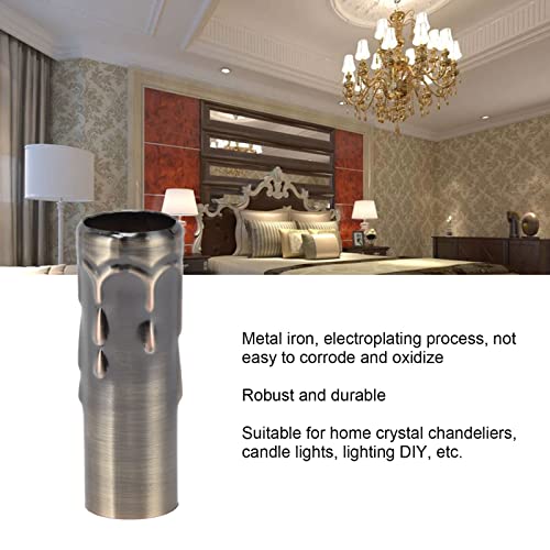 FTVOGUE 10 Tubi Portacandele E14 In Ferro – Bronzo Verde, 25x80mm, Per Lampadari E Candelabri