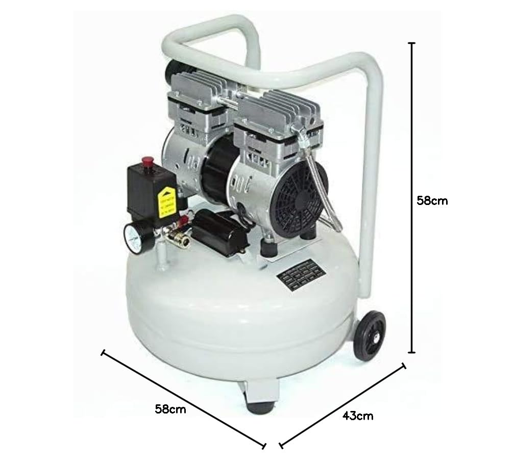 Compresor de aire comprimido silencioso 40292, compresor silencioso, 24 litros, sin aceite, AWZ