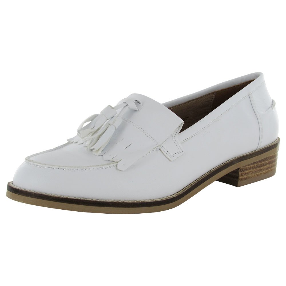 Steve Madden Womens Meela Mary Jane Loafer Flats 10 White