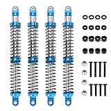 RCAWD 130mm Shock Absorber Damper Universal for a lot of 1/10 RC Hobby Cars, Full Aluminum RC Shock Upgrades, 7075 Adjustable Shocks with Spring 4pcs Hop Ups Parts Blue