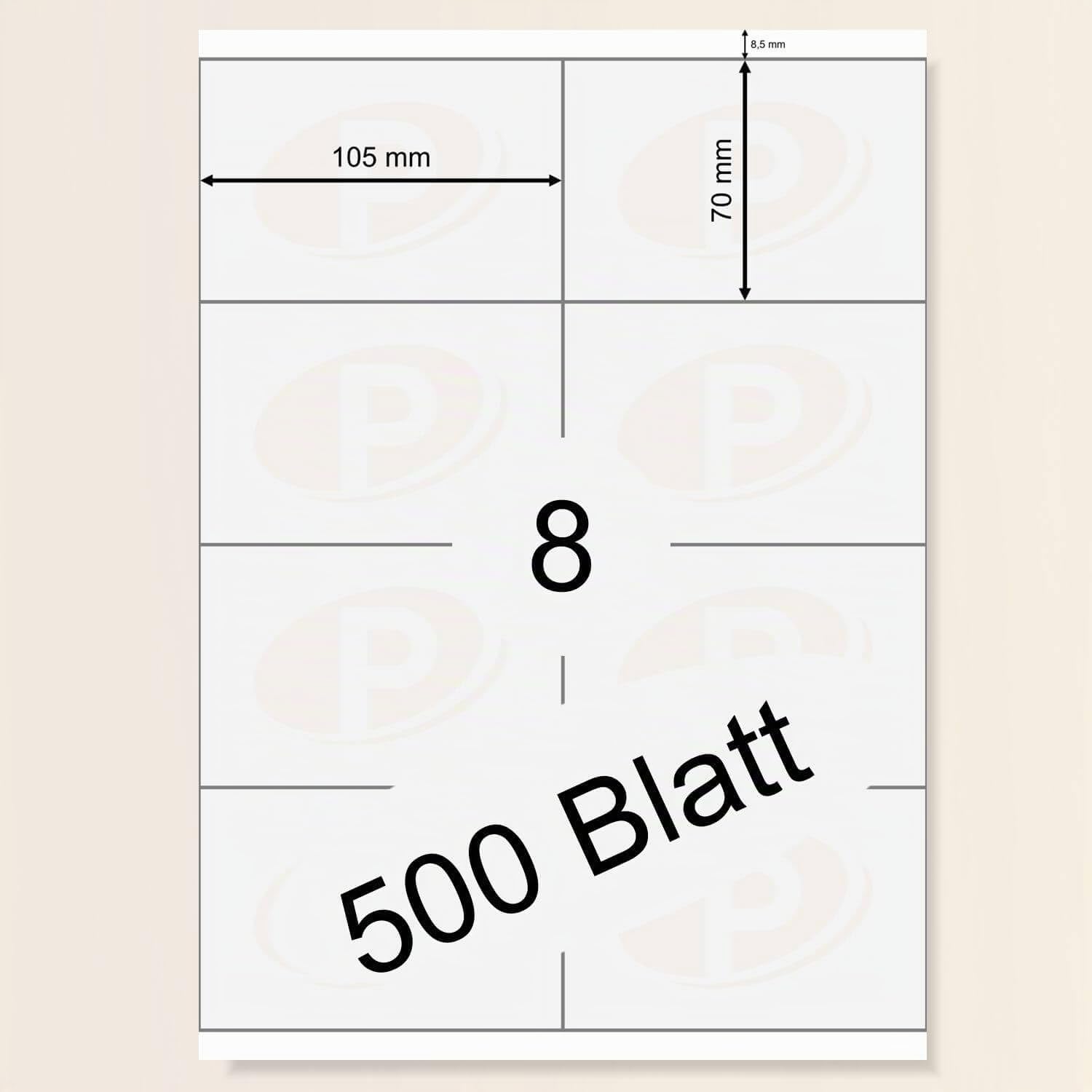 Printation Etiketten 105 x 70 mm - 4000 Etiketten selbstklebend bedruckbar weiß - 500 DIN A4 Bogen BigPack à 2x4 8 pro Blatt 105x70 A7 Labels/Aufkleber - Klebeetiketten/Haftetiketten 3426 4426 LA162