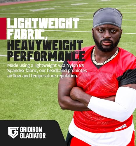 Image of Gridiron Gladiator Football Bandana - Skull Headwrap, Sports Head Wrap for Men's Workout