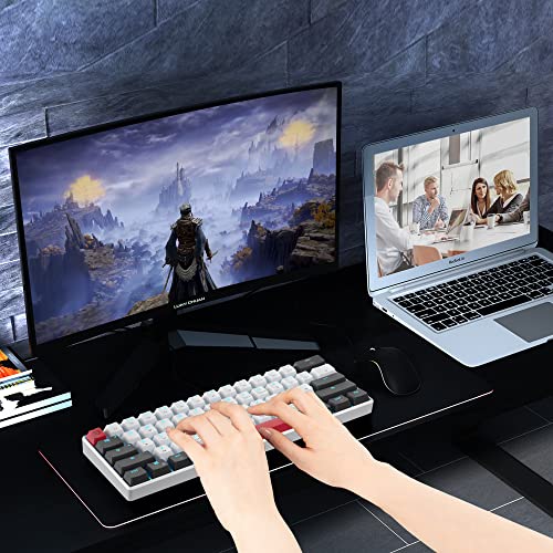 Image of 60% Mechanical Keyboard Mini Gaming Keyboard 60 Percent with Red Switch Wired Type-C Cable Mini Keyboard with Blue Light Backlight for Laptop /PC /Mac Gamer