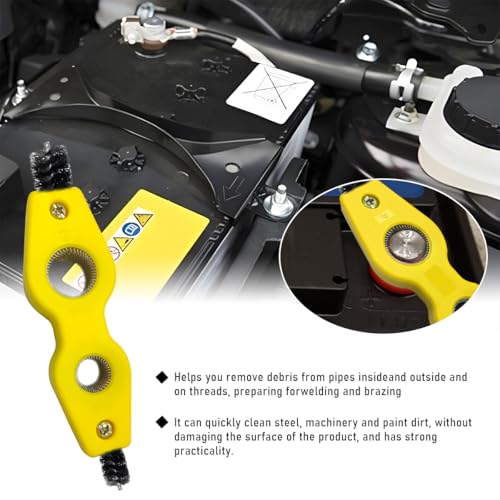 Car Battery Terminal Cleaning Brush, 4 in 1 Steel Wire Brush for Yellow 2 Pcs - Picture 27 of 43