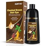 DUNTAIL Chestnut Brown Hair Dye Shampoo for Gray Hair 500ML Instant Hair Color Shampoo for Men&Women 3 in 1 Color Shampoo for Dark Hair-Colors in Minutes-Long Lasting-Safe & Easy to Use(New upgrade)