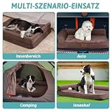 COZY KISS Orthopädisches Hundebett, 19cm Dicke Hundesofa für Mittelgroße Hunde, Grosse Hunde, Abnehmbar und Waschbar Hundecouch, rutschfeste Unterseite, Wasserdichtes Innenfutter, Braun,107x76x19cm