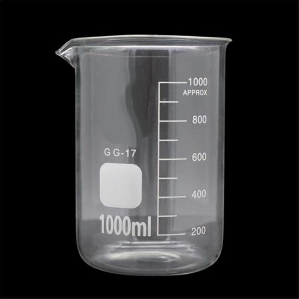 Becher trasparente da 50-3000 ml, becher in vetro borosilicato con beccuccio, basso spesso for laboratorio chimico(1000)