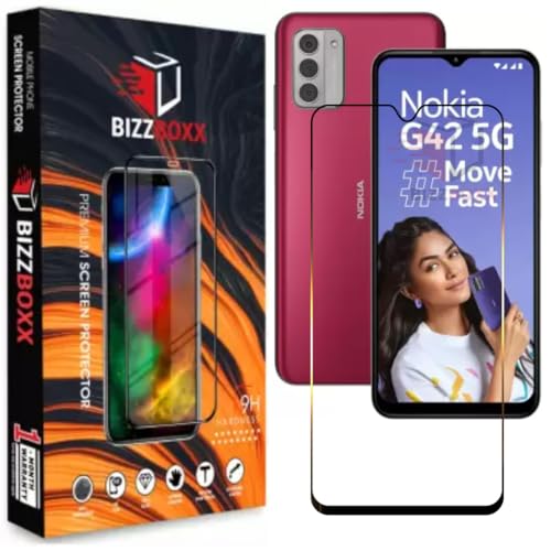 Image of Premium Screen Protector Compatible With Nokia G42 5G | Tempered Glass Guard | Anti Static | Full Screen Coverage-Edge to Edge | 9H Hardness | With Easy Installation Kit (Pack of 1)