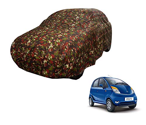 Image of Auto Hub Car Cover Compatible with Tata Nano with Weather Proof, Triple Stitched, Nano Car Cover Jungle Look