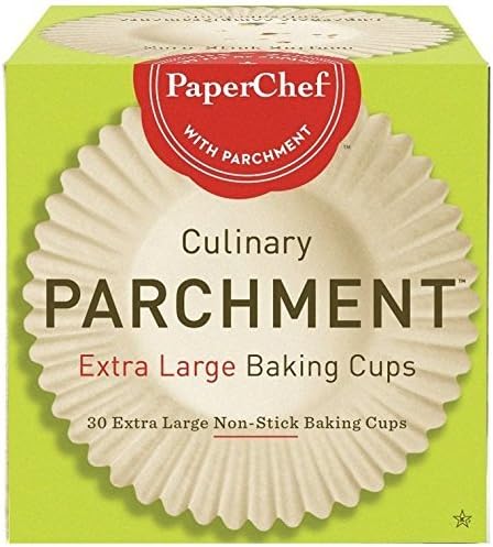 PaperChef (2 Pack) Extra Large Paper Cupcake Liners/Baking Cups, 30-ct/Box, Оne Расk, Tan