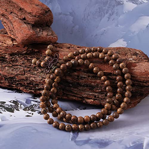 Eigso 6mm 8 mm Natural Mala Beads Wristlets for Women Men 108 Lava Rocks Healing Tibetan Prayer Bracelet Necklace for Man Woman4