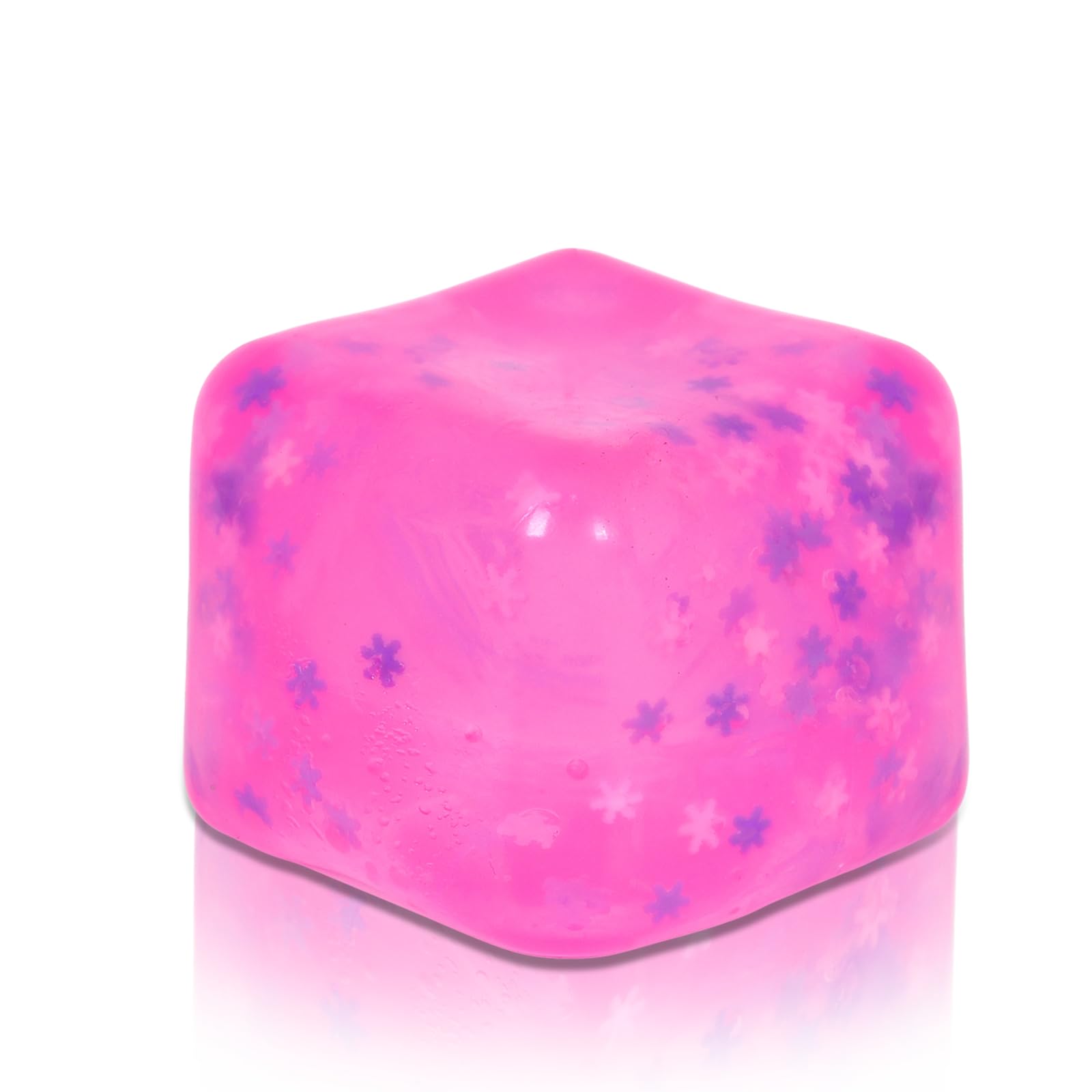 Copfeqyr 7cm Pink Snowflake Squishy Cube Slow Rising Fidget Toy
