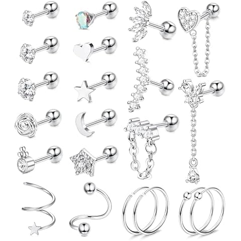 JeweBella Surgical Steel Helix Earrings Set Cover