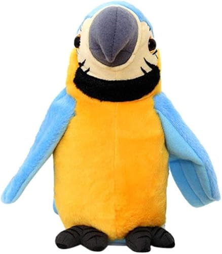 Miniatura 2 de Loro parlante de guacamayo repite lo que dices, juguete de peluche de disco electrónico, animado pájaro agitado, alas que hablan, loro para