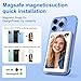 4.02” Vlog Selfie Monitor Screen with Rear Camera Display - Magnetic Phone Mount, Low-Latency HD Mirroring & Wireless Remote, Compatible with iPhone/Android for Social Media Live Streaming (white)