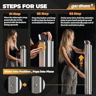 gardhom 5FT Telescopic Wheelchair Ramps 272KG Capacity Aluminum Portable Ramps for Wheelchairs with Carrying Bag for Home Front Door Stair Steps, 2PCS