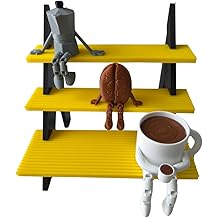 LINAHOBBY Coffee Decorative Trinket Set, 3 Pieces, Moka Pot, Coffee Bean and Cup, Desktop Ornament