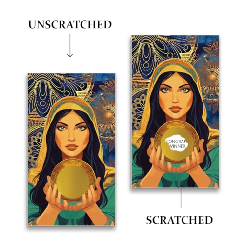 Image of PLIGREAT 120 Pack Divination Style Scratch Off Cards Fortune Teller DIY Make Your Own Scratch Cards with Stickers Scratch to Win Cards DIY Coupon Cards for Small Business Promotion Party Supplies