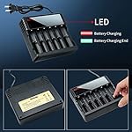 6 Bay 18650 Battery Charger Universal Wall Charger for 3.7v Lithium Rechargeable Batteries Compatible 18650 26650 14500…