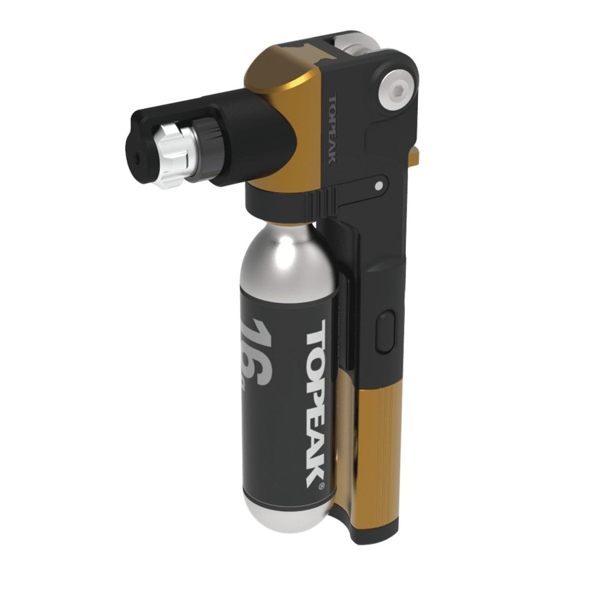 Topeak Tubi Master+ Reparaturset aus Stahl und Aluminium in der Farbe Schwarz-Gold, Maße: 2,3cm x 6,8cm x 12cm, 15400076
