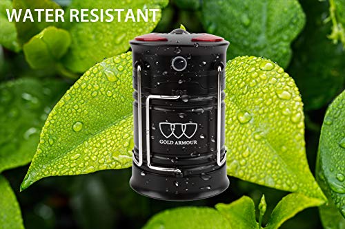 Gold Armour Led Lantern, Camping Lanterns 2X Brighter, Collapsible With Red Light 4 Modes, Battery Powered Operated Emergency Light For Hurricanes Outages, Survival Gear Equipment Accessories (4Pack) #TOP6