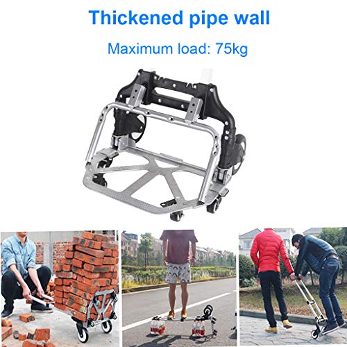 Carretilla plegable portátil con ruedas sólidas 75 kg miniatura 6