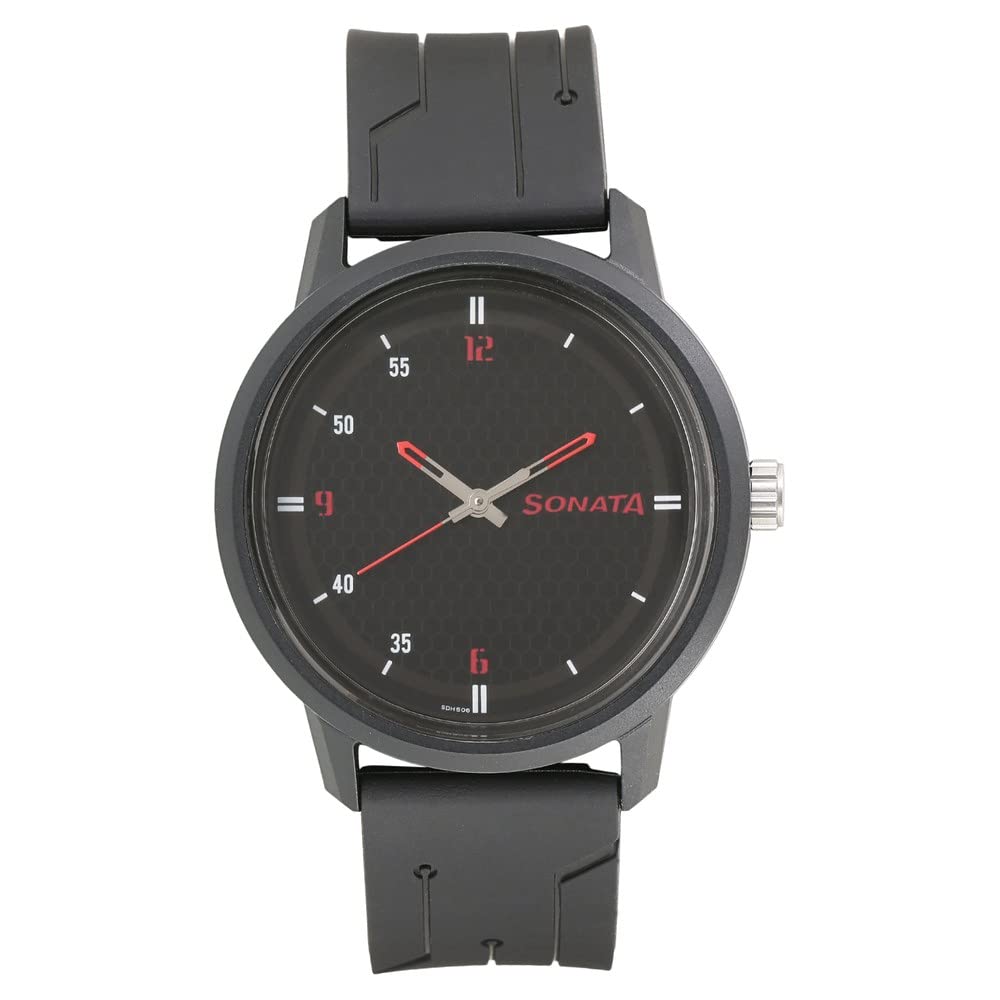 Sonata Quartz Analog Black Dial Plastic Strap Watch for Men-NS77085PP04W (B0BS3KQG19) Amazon Price History, Amazon Price Tracker