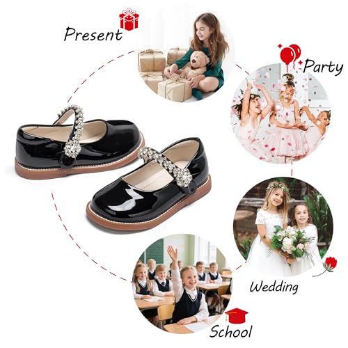 Image of PHIRAMIN Toddler Girl Mary Jane Dress Shoes-Little Girl School Uniform Shoes for Wedding Party