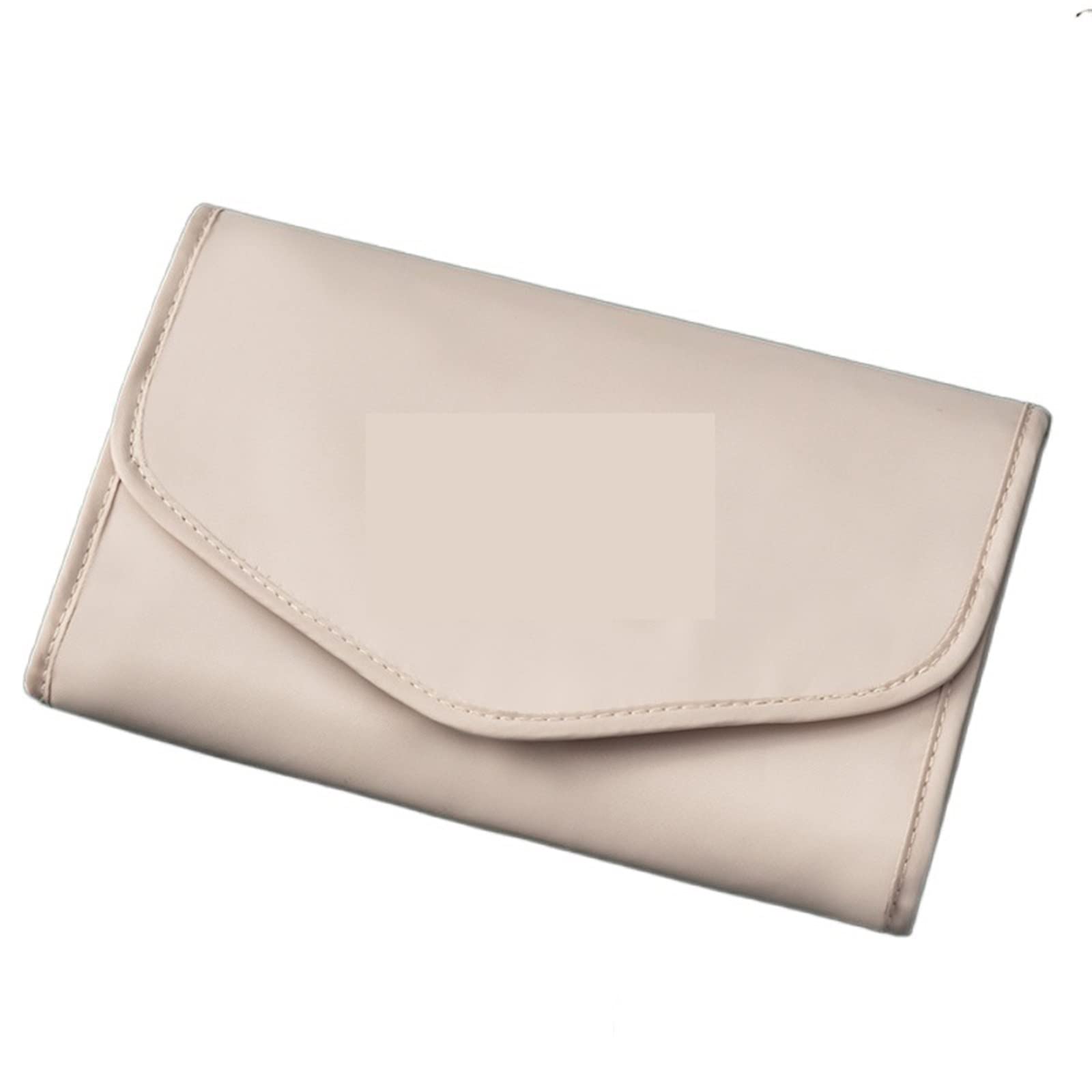 JINGYAN Storage Boxes Travel Jewelry Organizer Portable Folding Bag Storage Bags Necklace Earrings Rings Case Multifunction(Beige)
